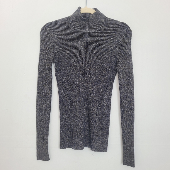 Diane von Furstenberg Tess Metallic Sweater in Blue‎ - Picture 2 of 10